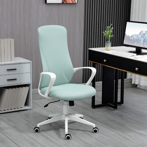 Silla de Oficina Giratoria Altura Ajustable con Reposabrazos Función de Basculante Respaldo Alto 62x56x110-119,5cm Verde
