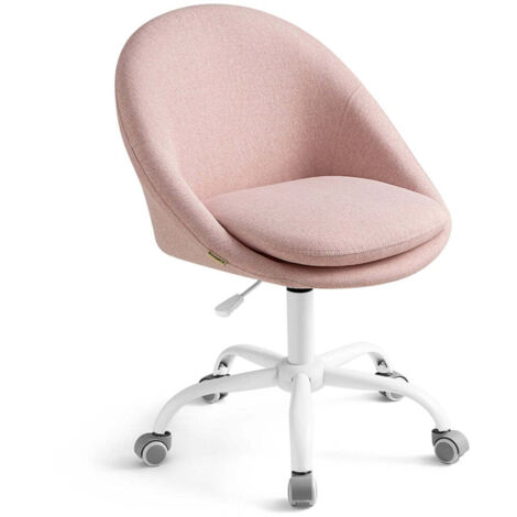 Silla de oficina giratoria con asiento cómodo y acolchado de espuma altura ajustable para oficina dormitorio sala de reuniones color rosa 120004870