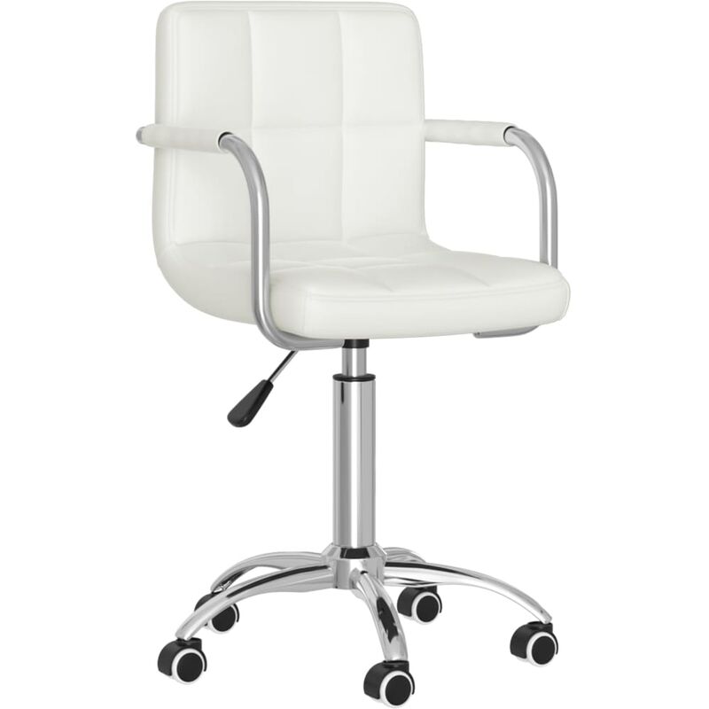 

Silla de oficina giratoria de cuero sintético blanco