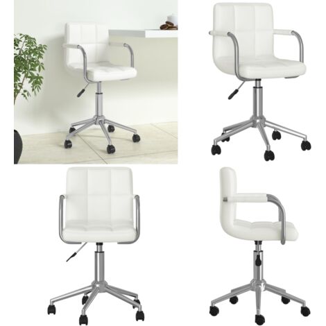 Silla de oficina giratoria de cuero sintético blanco - Silla de oficina - Silla de oficina giratoria