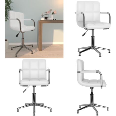 Silla de oficina giratoria de cuero sintético blanco - Silla de oficina - Silla de oficina giratoria