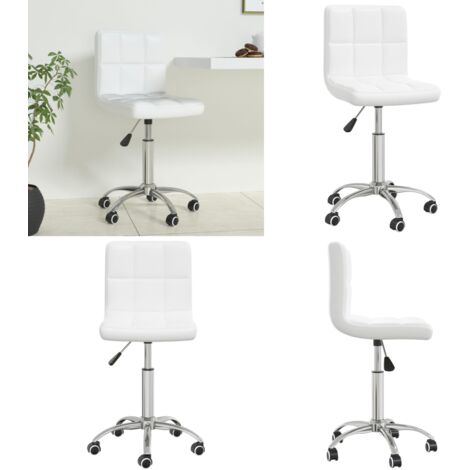 Silla de oficina giratoria de cuero sintético blanco - Silla de oficina - Silla de oficina giratoria