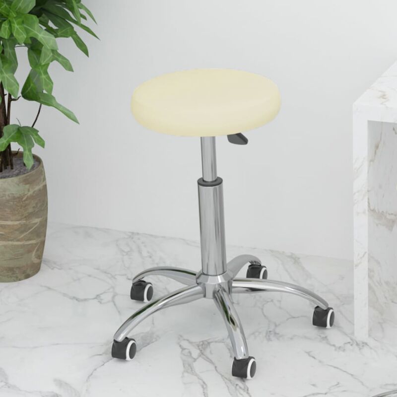 

Silla de oficina giratoria de cuero sintético color crema