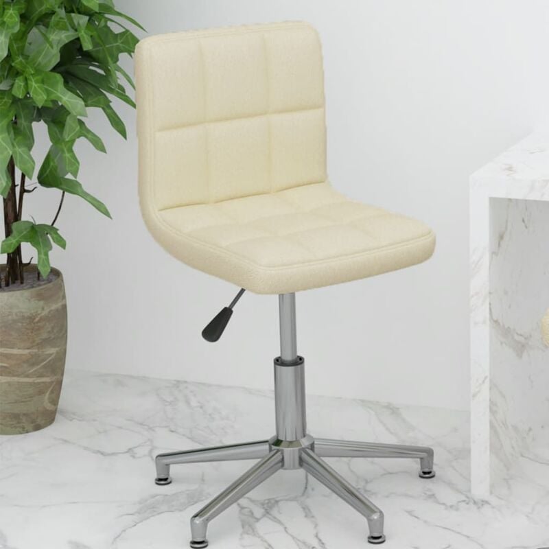 

Silla de oficina giratoria de cuero sintético color crema