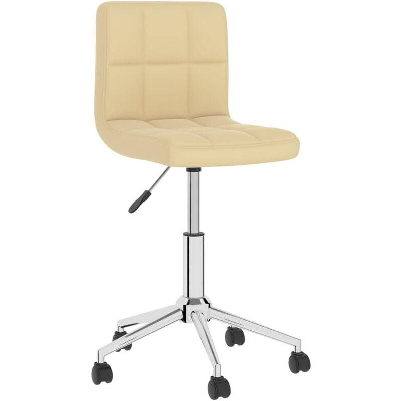 

Silla de oficina giratoria de cuero sintético color crema