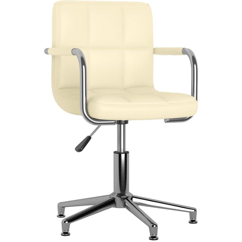 

Silla de oficina giratoria de cuero sintético color crema