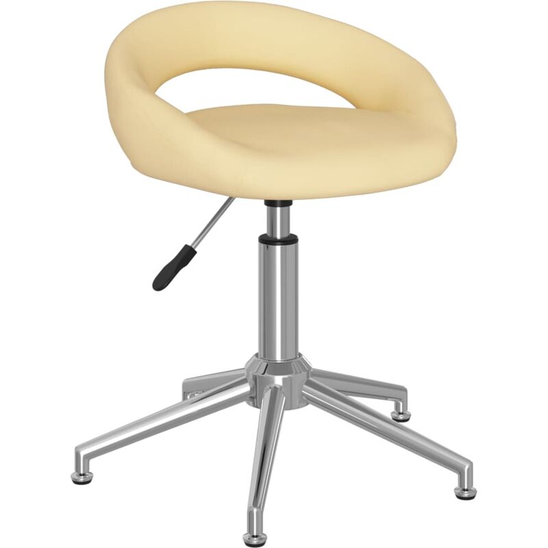 

Silla de oficina giratoria de cuero sintético color crema
