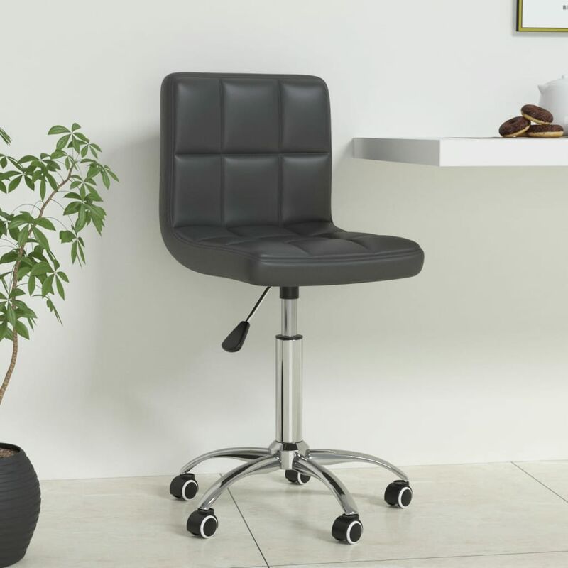 

Silla de oficina giratoria de cuero sintético gris