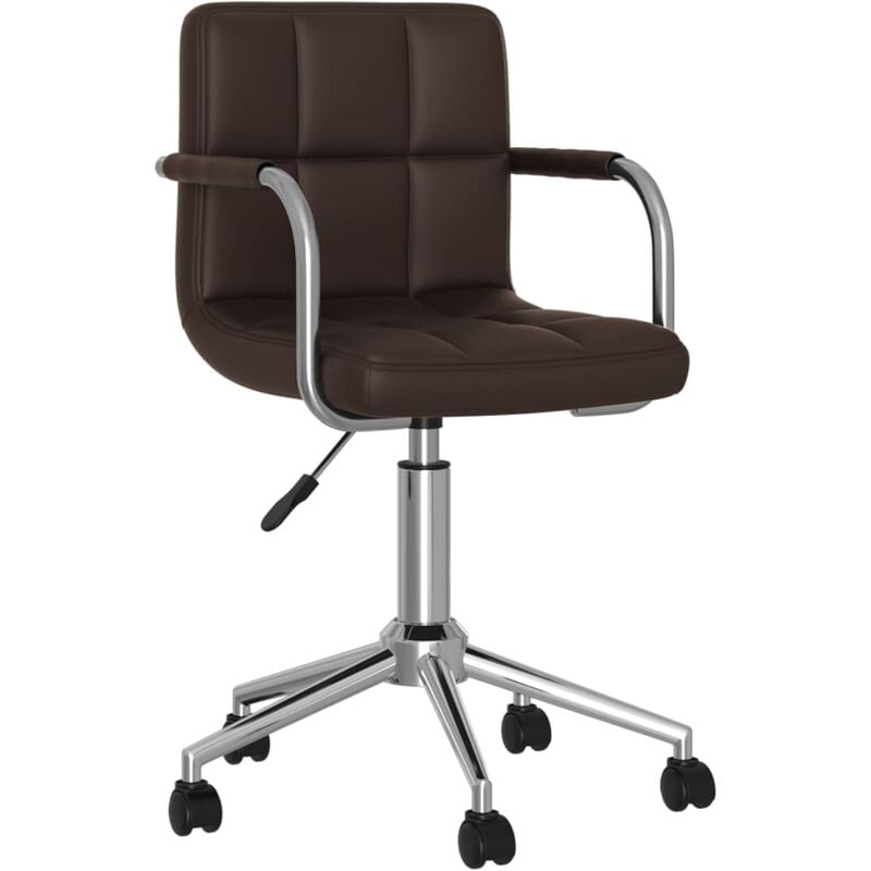 

Silla de oficina giratoria de cuero sintético marrón