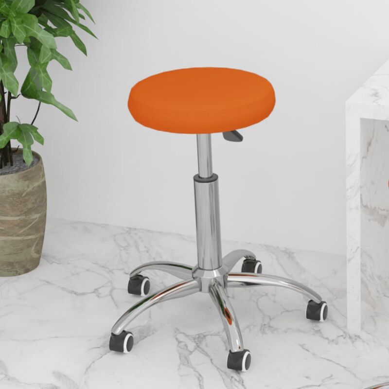 

Silla de oficina giratoria de cuero sintético naranja