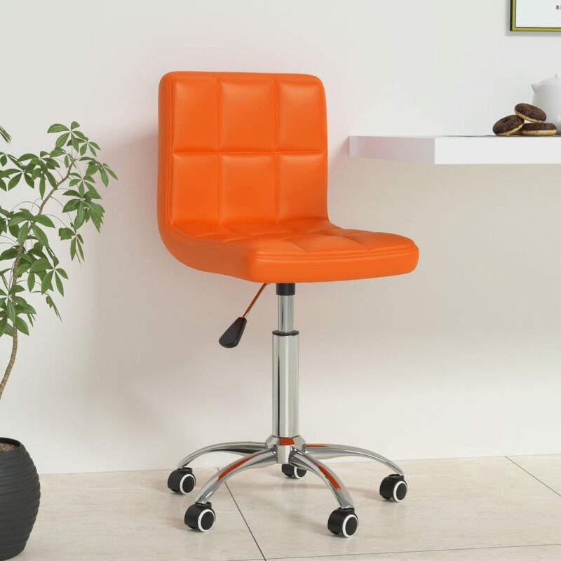 

Silla de oficina giratoria de cuero sintético naranja