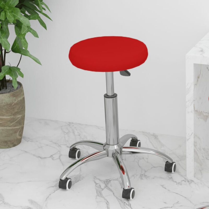 

Silla de oficina giratoria de cuero sintético rojo