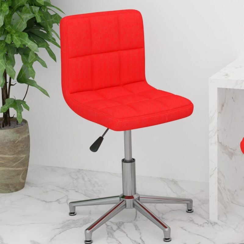 

Silla de oficina giratoria de cuero sintético rojo