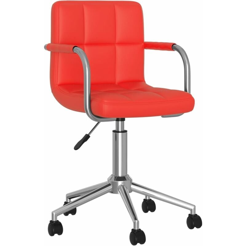 

Silla de oficina giratoria de cuero sintético rojo