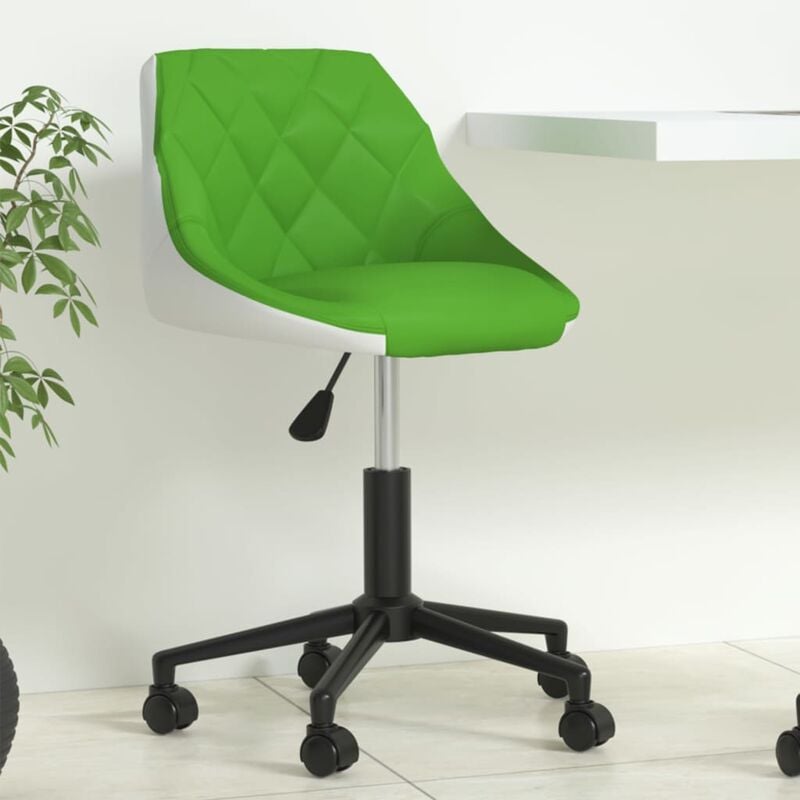 

Silla de oficina giratoria de cuero sintético verde y blanco