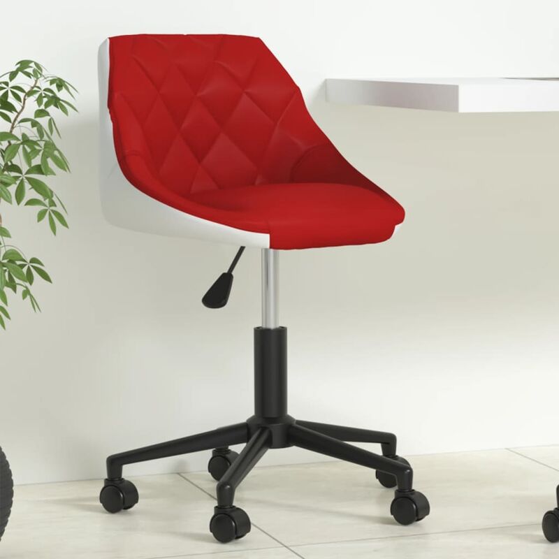 

Silla de oficina giratoria de cuero sintético vino tinto y blanco