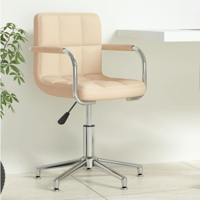 

Silla de oficina giratoria de tela color crema