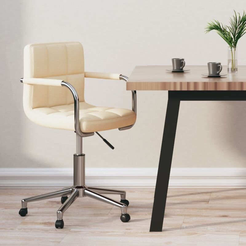 

Silla de oficina giratoria de tela color crema