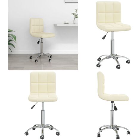 Silla de oficina giratoria de tela color crema - Silla de oficina - Silla giratoria de tela