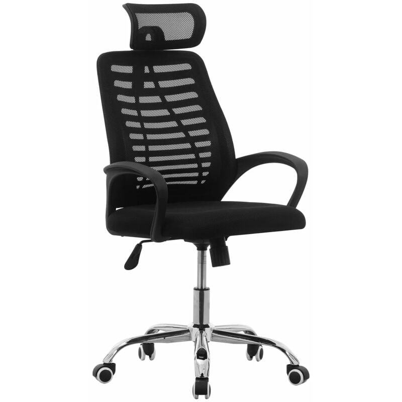 

Silla de oficina giratoria de tela de malla negra