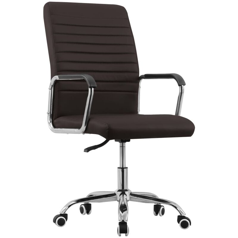 

Silla de oficina giratoria de tela marrón - Marrón