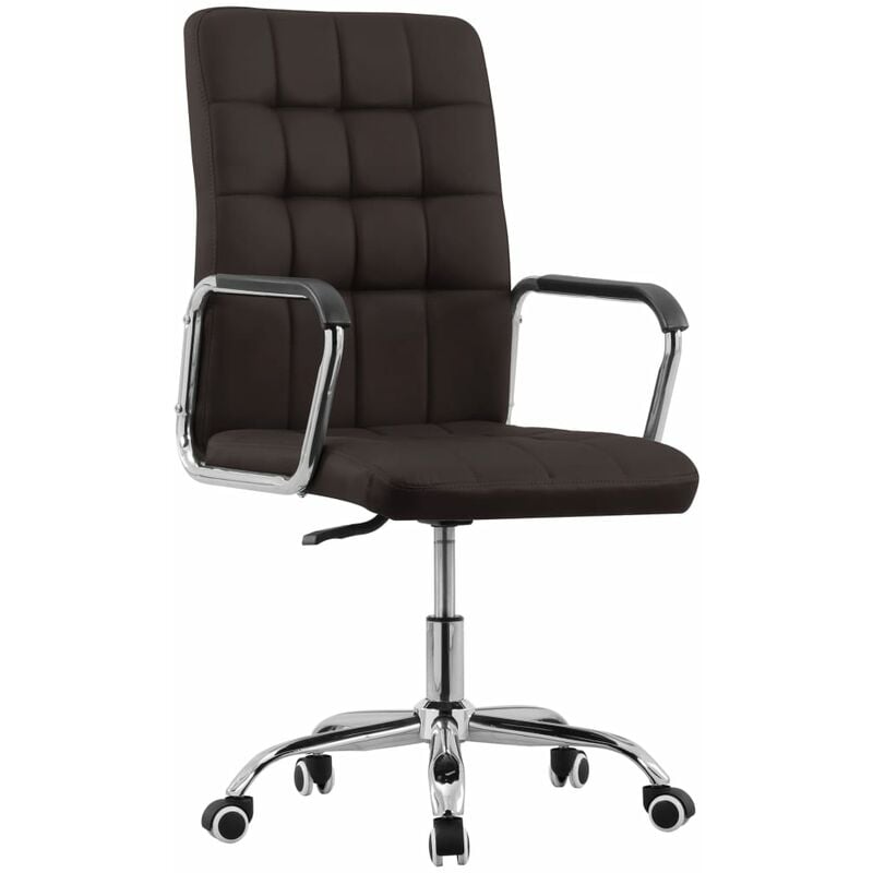 

Silla de oficina giratoria de tela marrón - Marrón