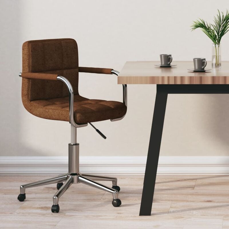 

Silla de oficina giratoria de tela marrón