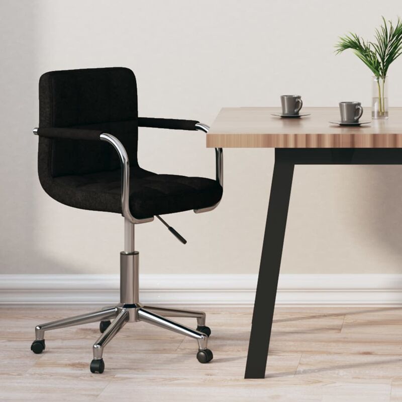 

Silla de oficina giratoria de tela negra