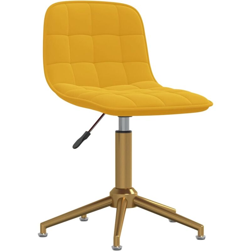 

Silla de oficina giratoria de terciopelo amarilla mostaza