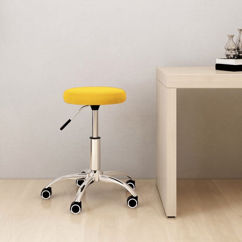 

Silla de oficina giratoria de terciopelo amarillo mostaza