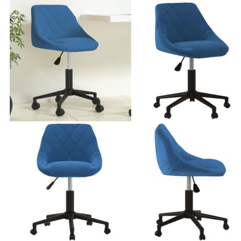 Silla de oficina giratoria de terciopelo azul - Silla de oficina - Silla de trabajo