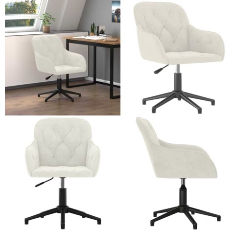 Silla de oficina giratoria de terciopelo color crema - Silla de oficina - Silla de oficina giratoria