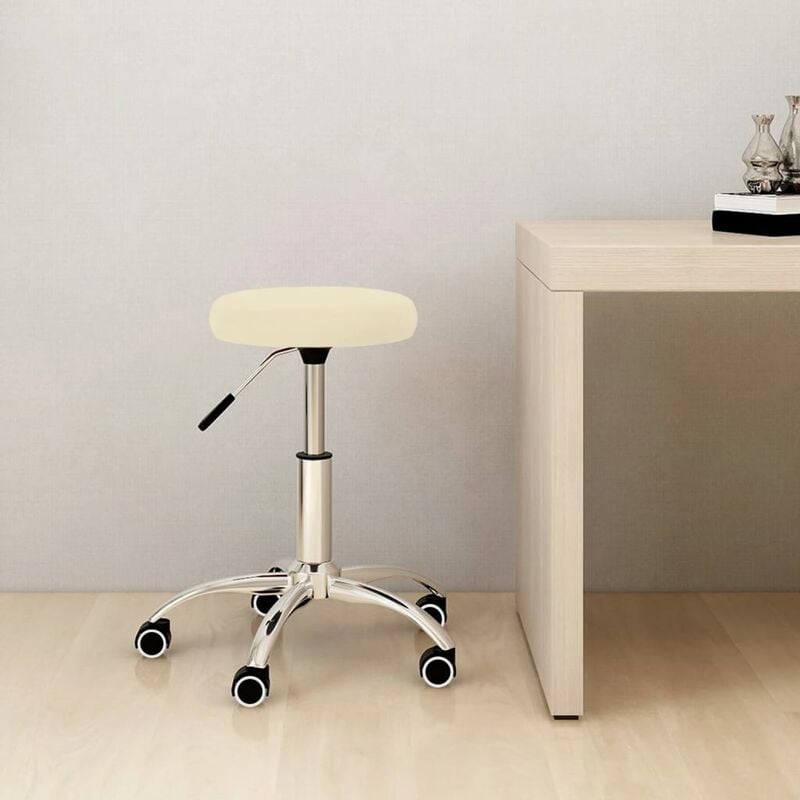 

Silla de oficina giratoria de terciopelo crema