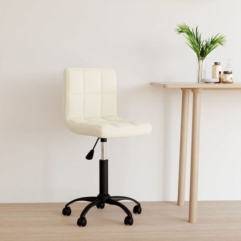 

Silla de oficina giratoria de terciopelo crema