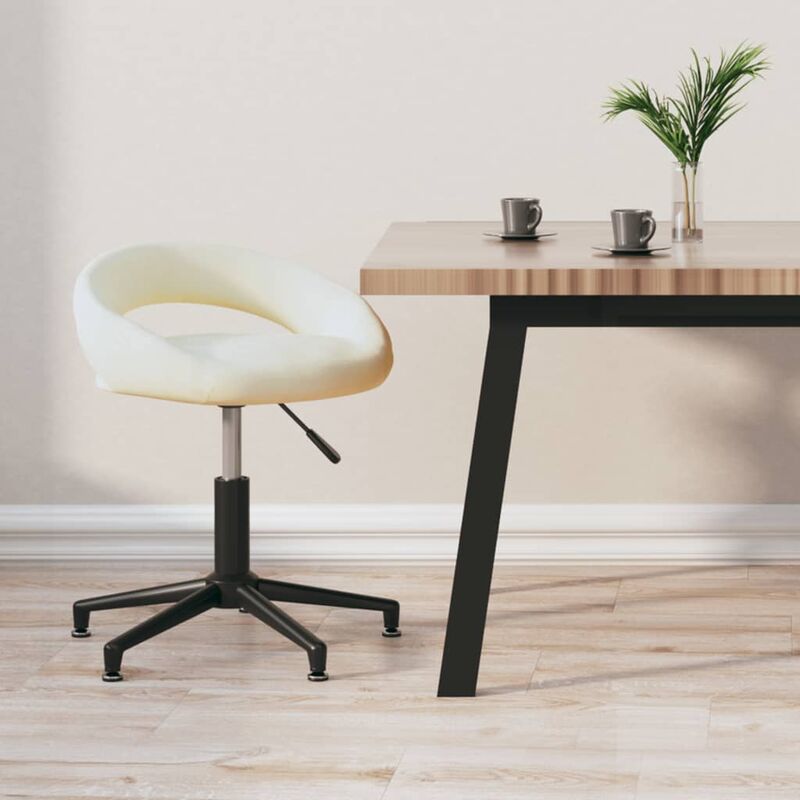 

Silla de oficina giratoria de terciopelo crema
