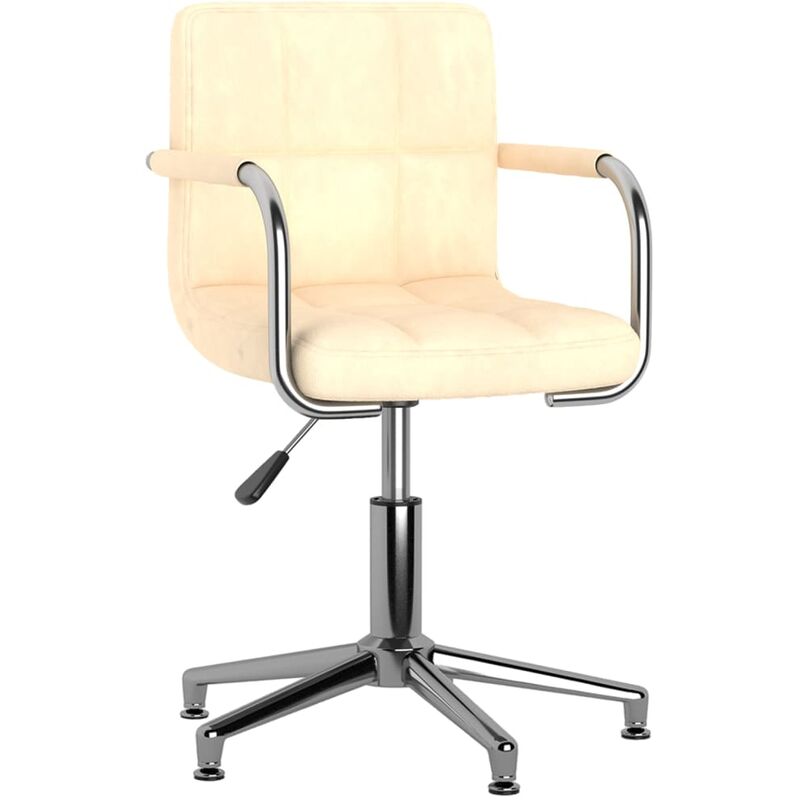 

Silla de oficina giratoria de terciopelo crema