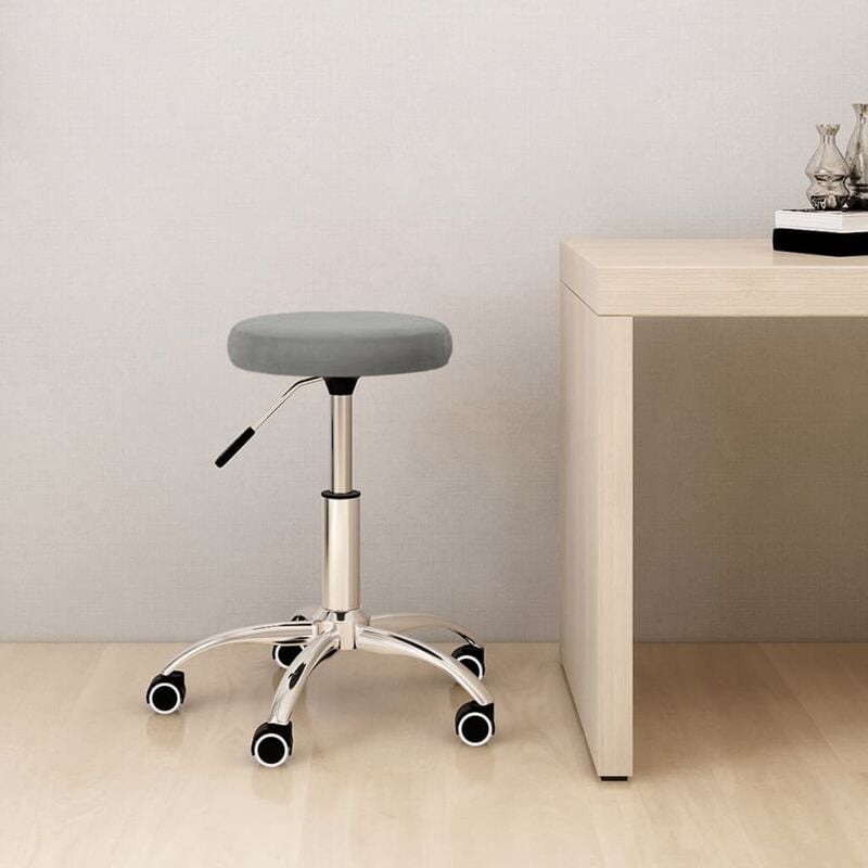 

Silla de oficina giratoria de terciopelo gris claro