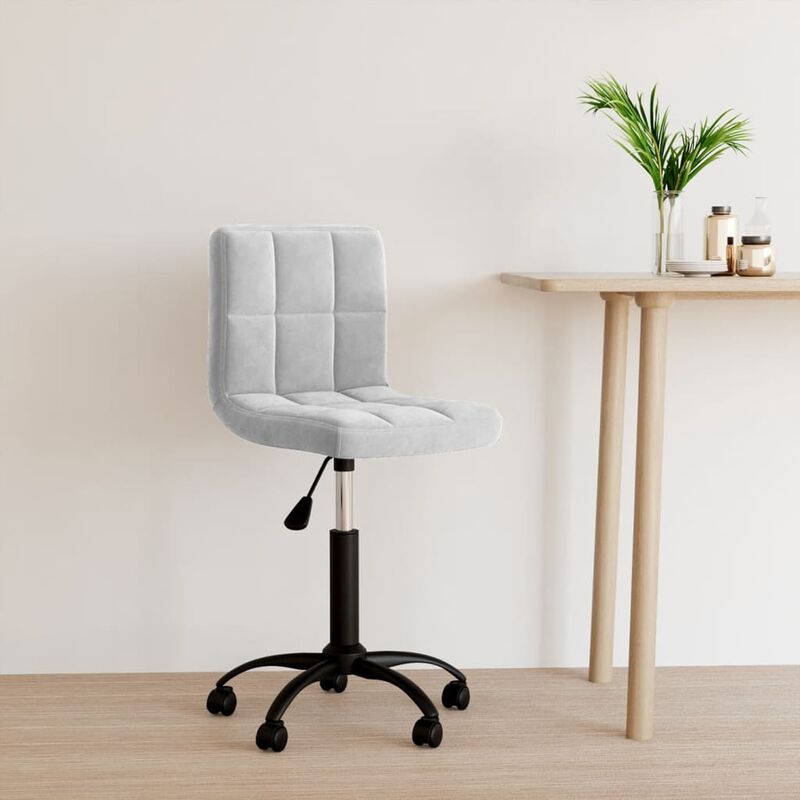 

Silla de oficina giratoria de terciopelo gris claro