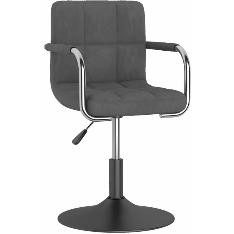 

Silla de oficina giratoria de terciopelo gris oscuro