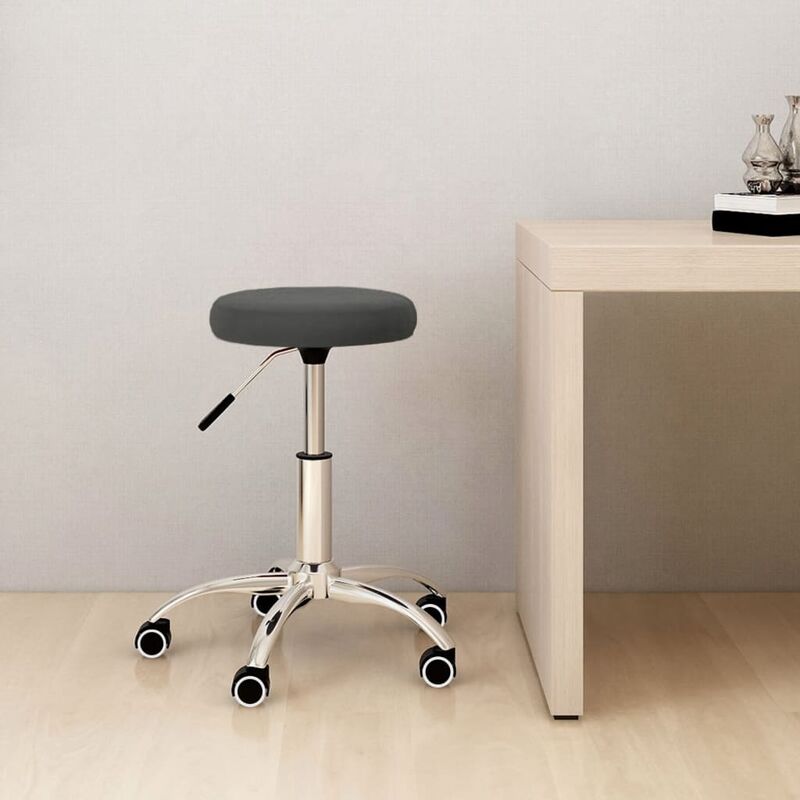 

Silla de oficina giratoria de terciopelo gris oscuro
