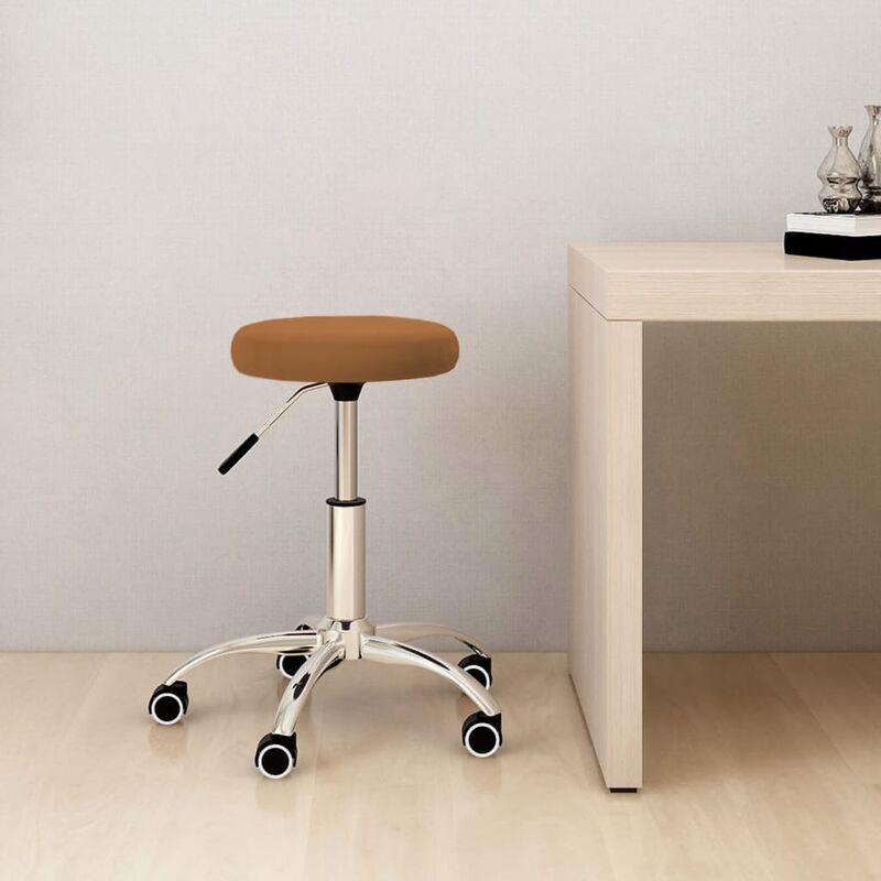 

Silla de oficina giratoria de terciopelo marrón