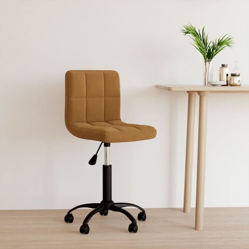

Silla de oficina giratoria de terciopelo marrón