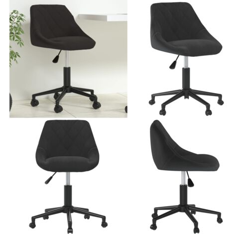 Silla de oficina giratoria de terciopelo negro - Silla de oficina - Silla de oficina giratoria