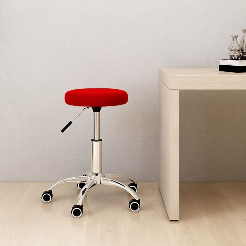 

Silla de oficina giratoria de terciopelo rojo tinto