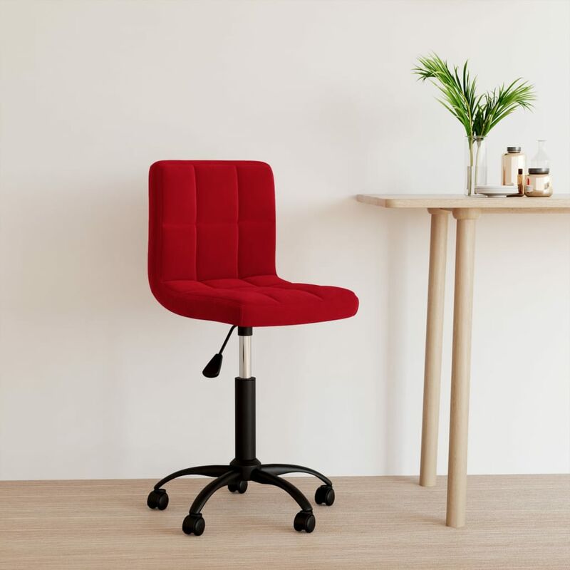

Silla de oficina giratoria de terciopelo rojo tinto