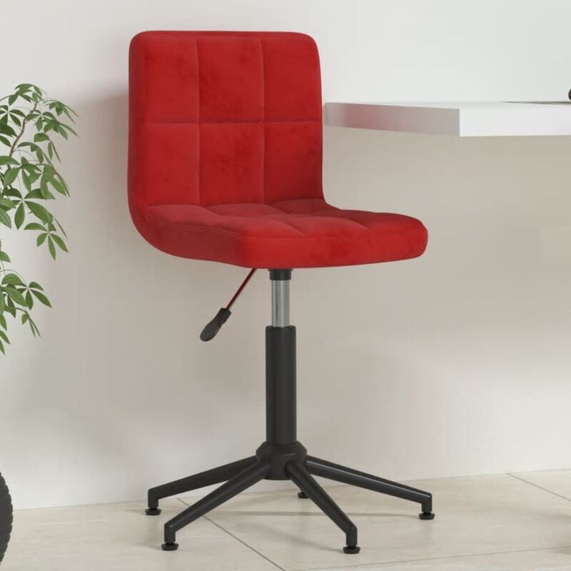 

Silla de oficina giratoria de terciopelo rojo tinto