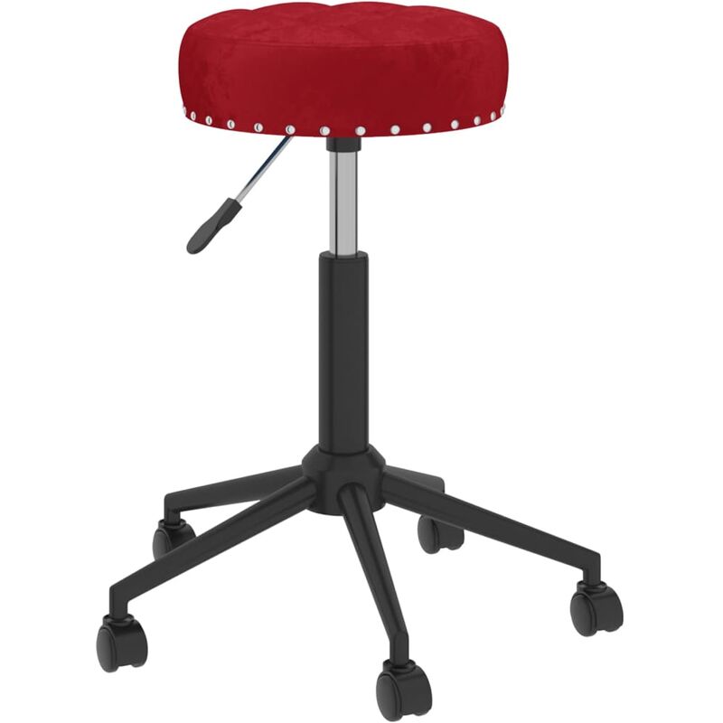 

Silla de oficina giratoria de terciopelo rojo tinto