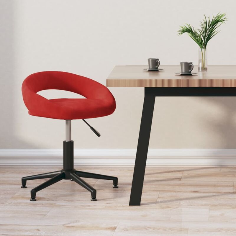 

Silla de oficina giratoria de terciopelo rojo tinto