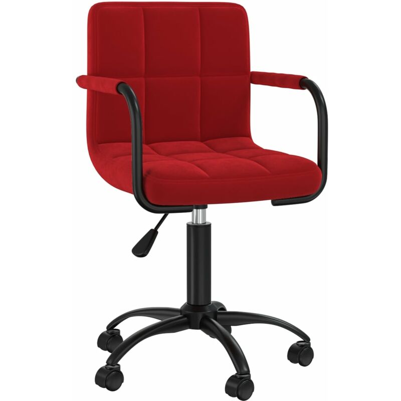 

Silla de oficina giratoria de terciopelo rojo tinto