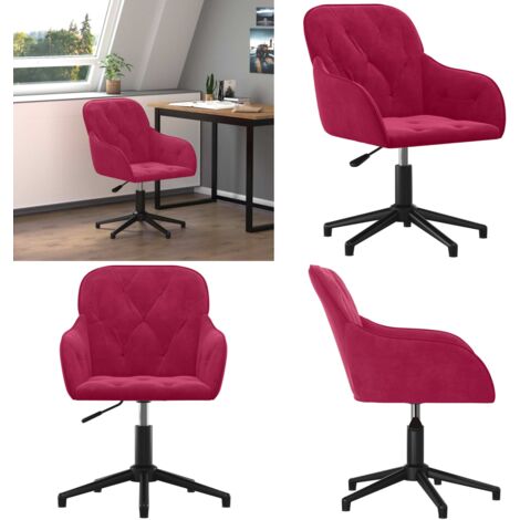 Silla de oficina giratoria de terciopelo rojo tinto - Silla de oficina - Silla de oficina giratoria
